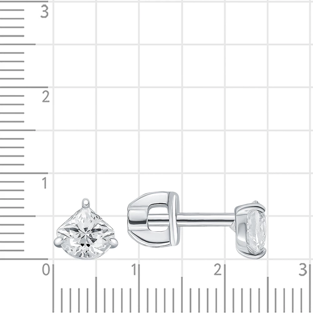 Серьги с фианитами из серебра 925 пробы 2