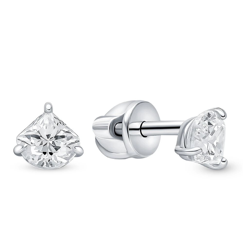 Серьги с фианитами из серебра 925 пробы 1