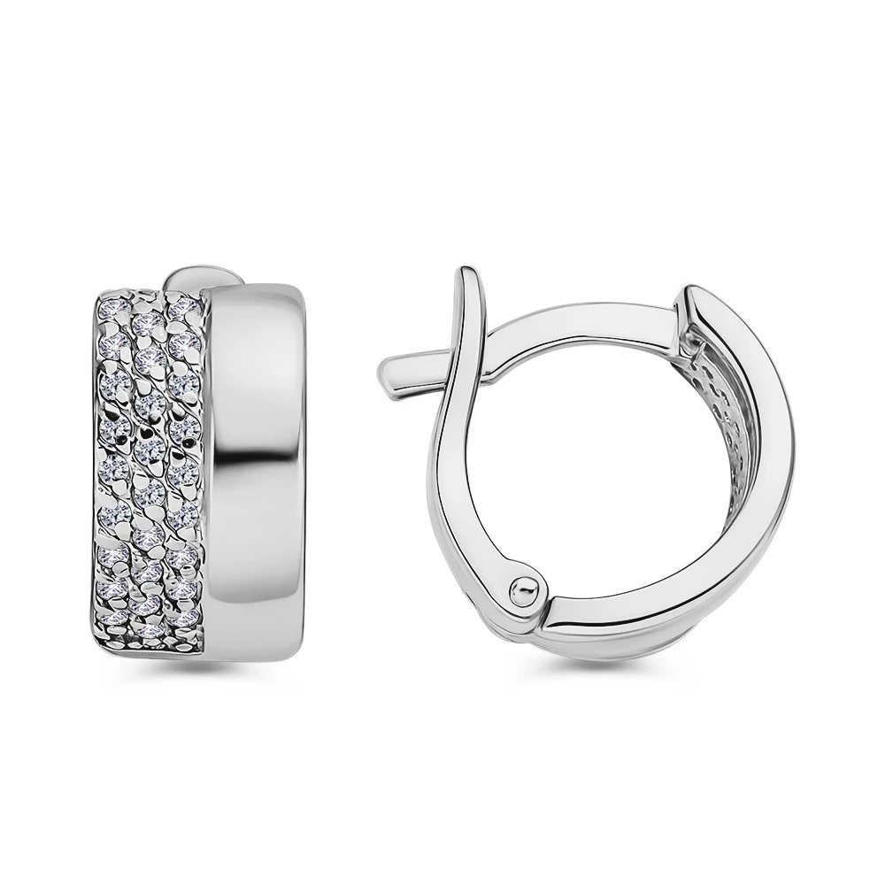 Серьги с фианитами из серебра 925 пробы 2