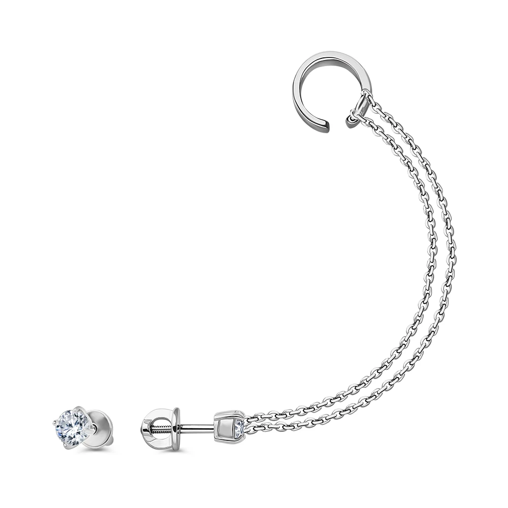 Серьги с фианитами из серебра 925 пробы 2