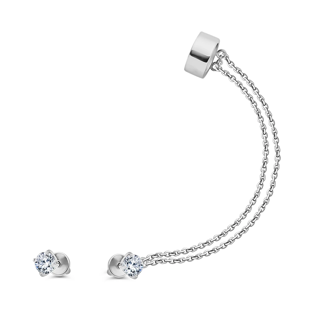 Серьги с фианитами из серебра 925 пробы 1