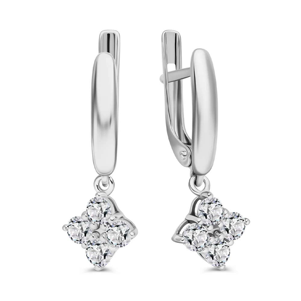 Серьги с фианитами из серебра 925 пробы 1
