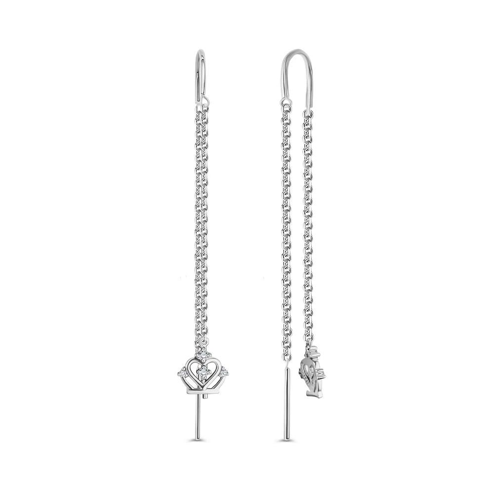 Серьги с фианитами из серебра 925 пробы 2