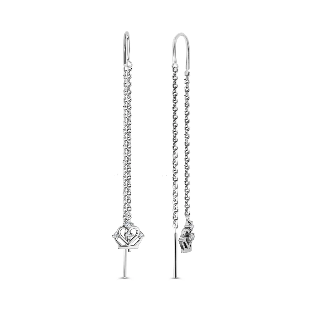 Серьги с фианитами из серебра 925 пробы 1