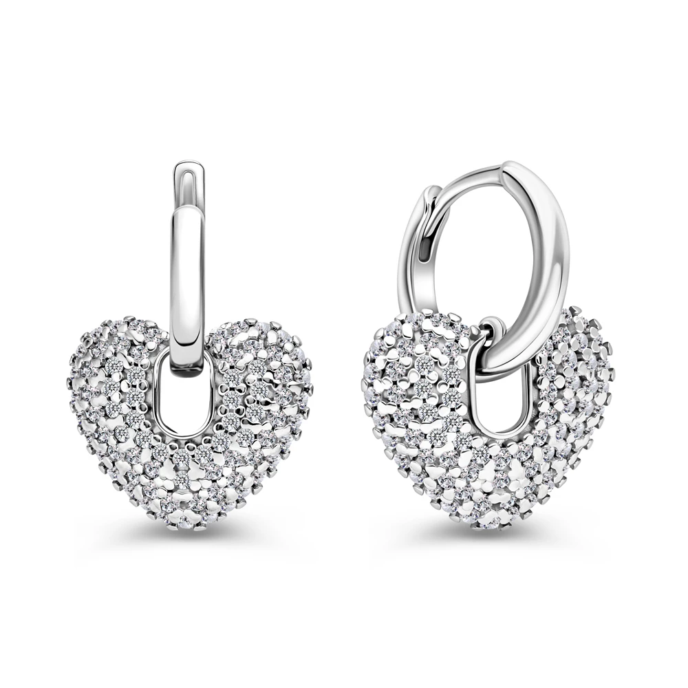 Серьги с фианитами из серебра 925 пробы 1