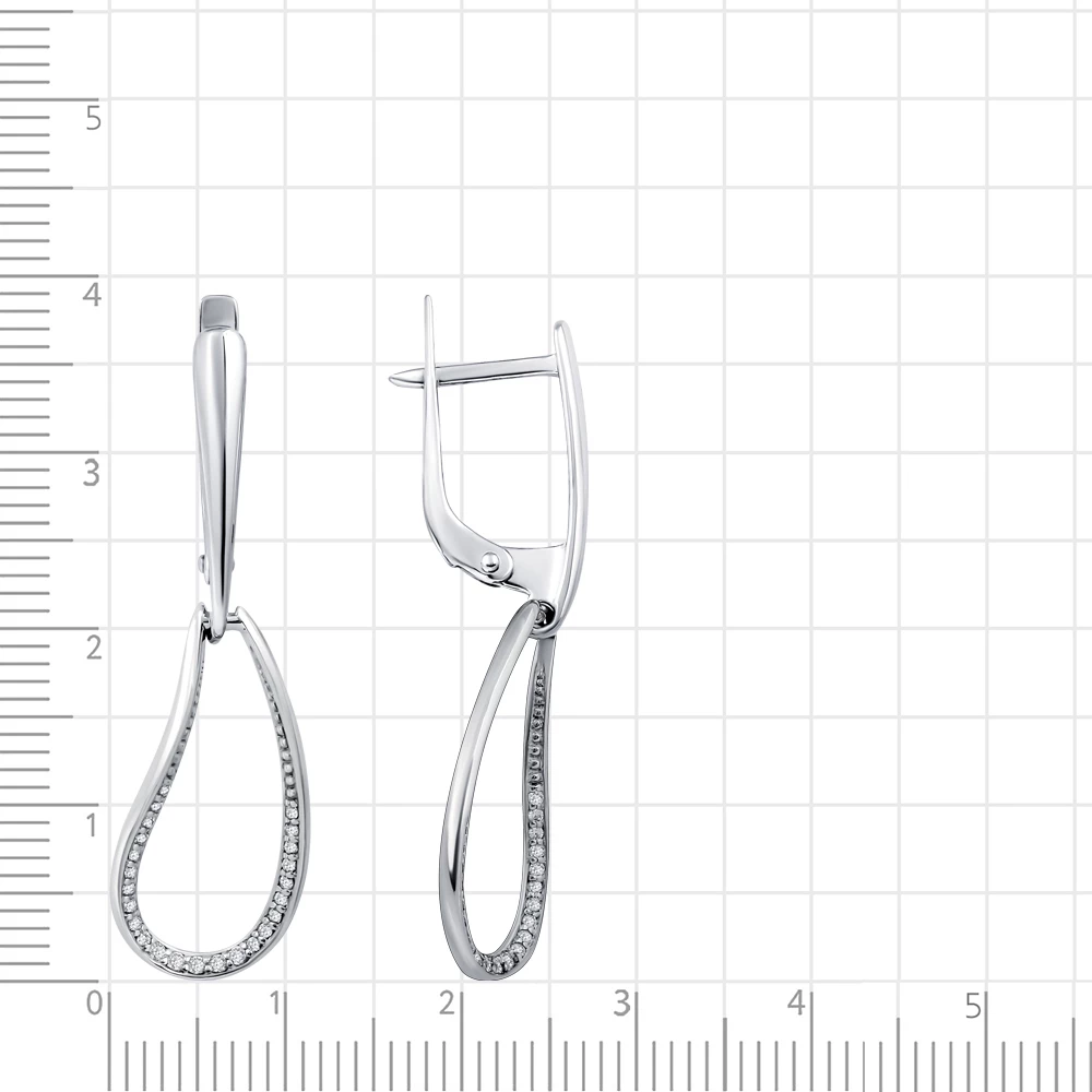 Серьги с фианитами из серебра 925 пробы 3