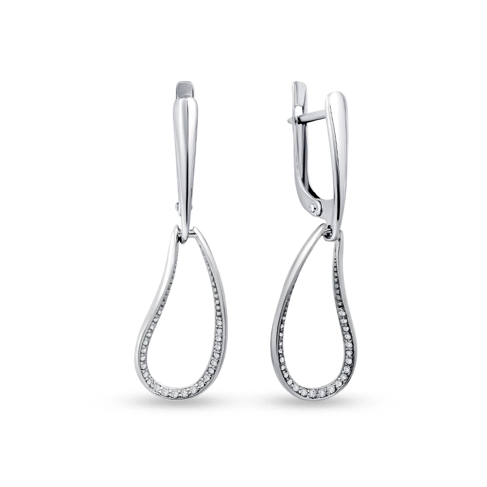 Серьги с фианитами из серебра 925 пробы 2