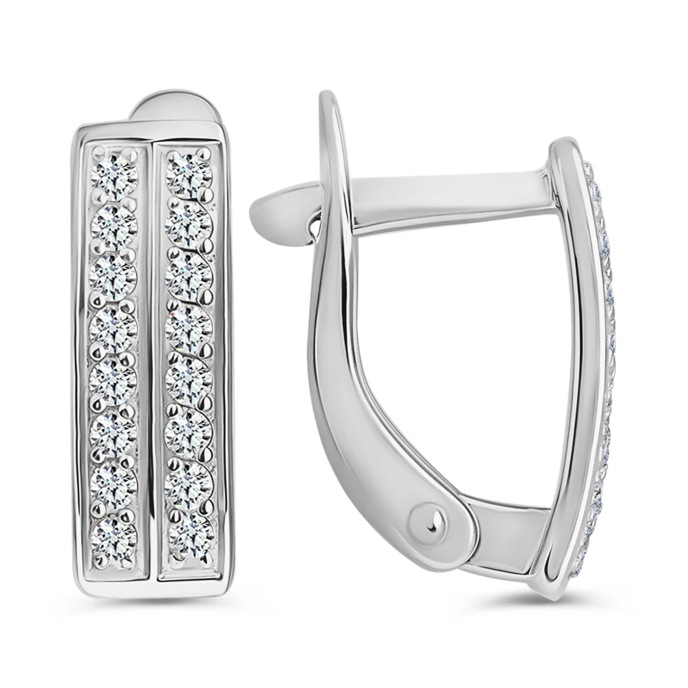 Серьги с фианитами из серебра 925 пробы 2