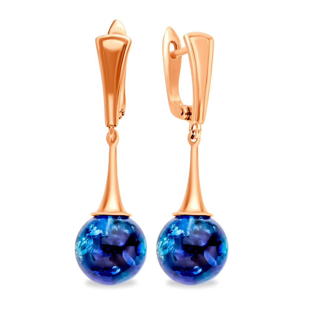 Серьги с янтарем из серебра 925 пробы 1