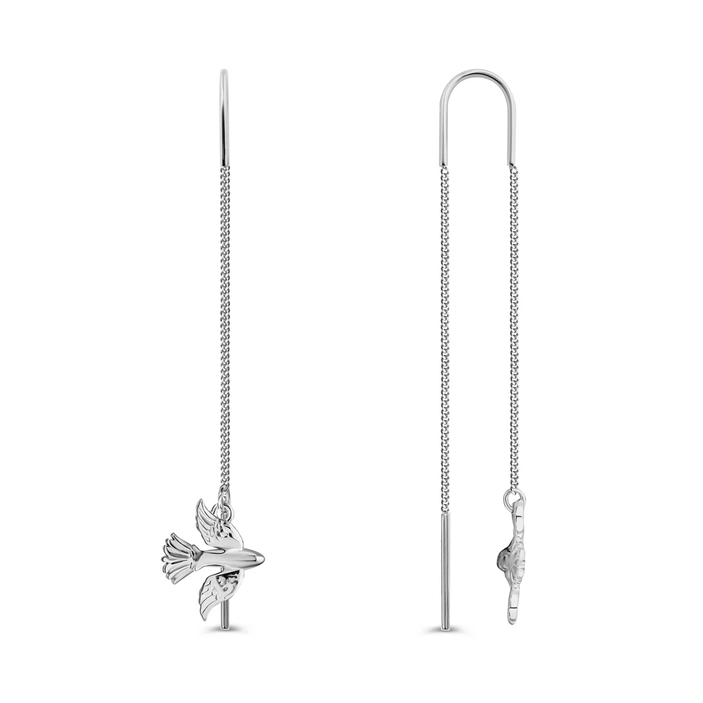 Серьги  Птица из серебра 925 пробы 2