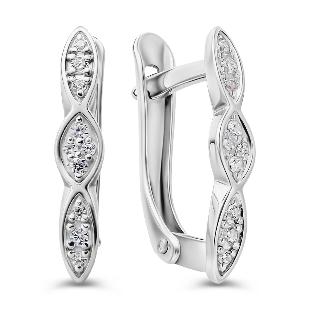 Серьги с фианитами из серебра 925 пробы 1