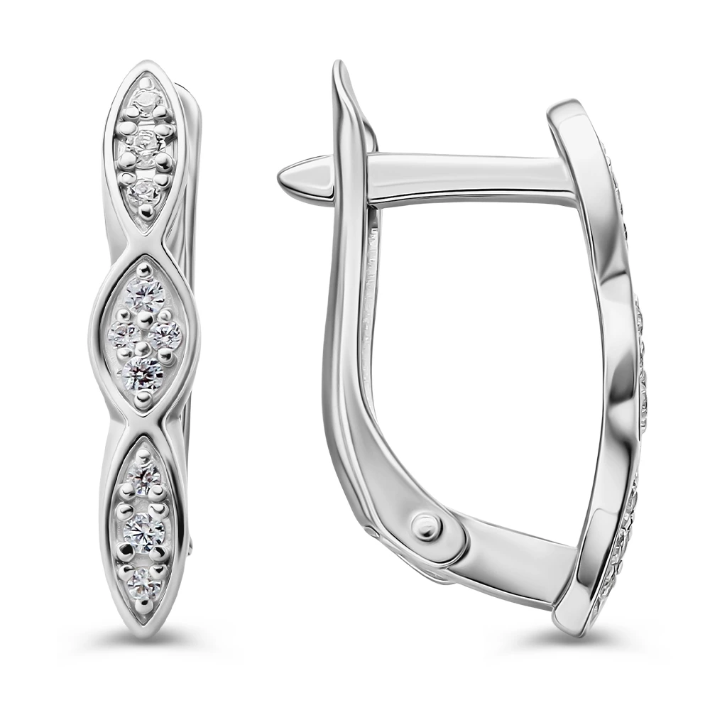Серьги с фианитами из серебра 925 пробы 2