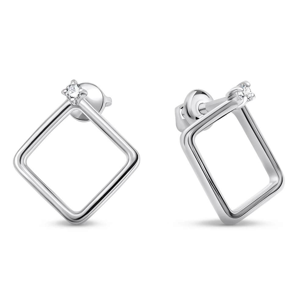 Серьги с фианитами из серебра 925 пробы 2