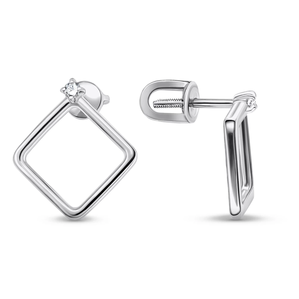 Серьги с фианитами из серебра 925 пробы 3