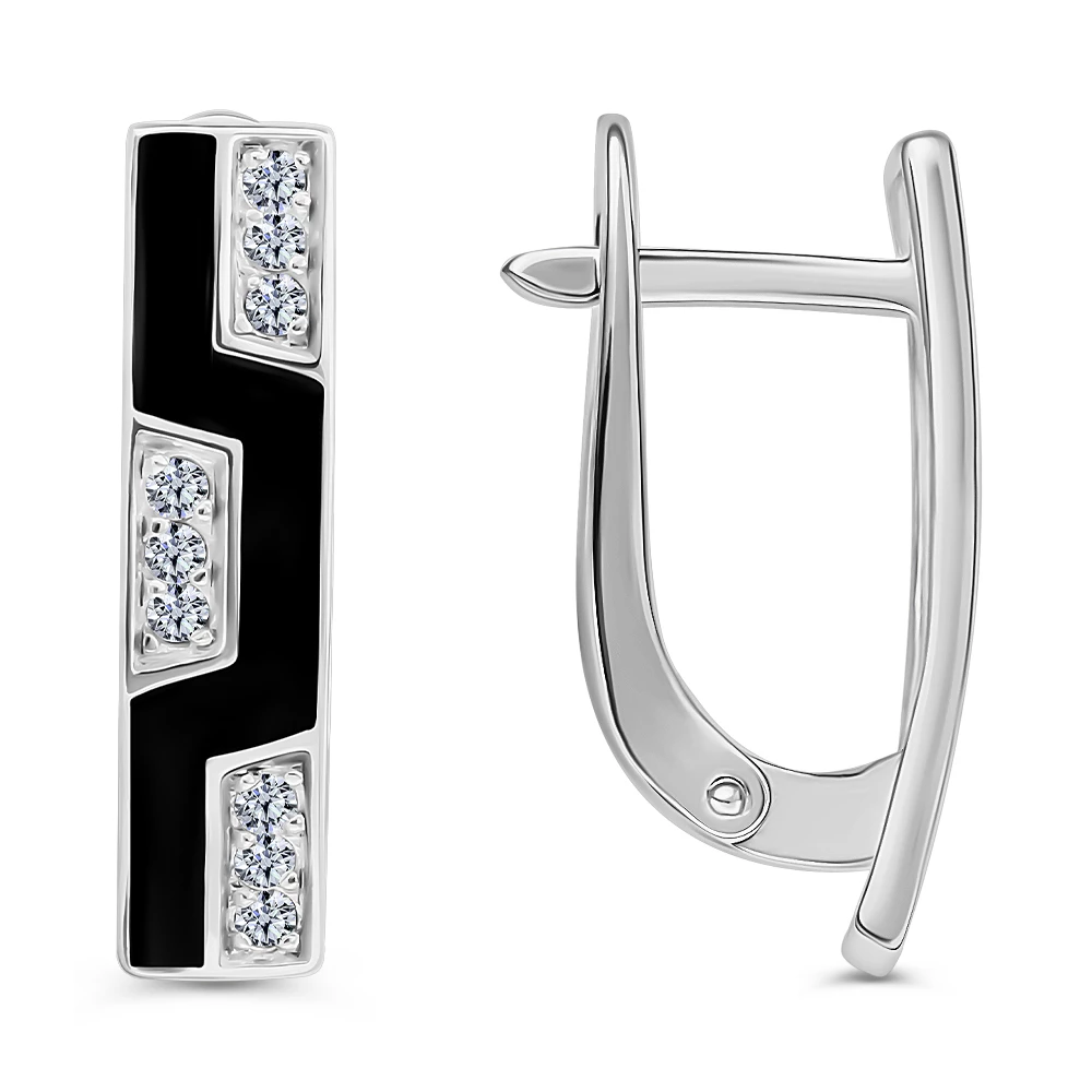 Серьги с фианитами из серебра 925 пробы 3