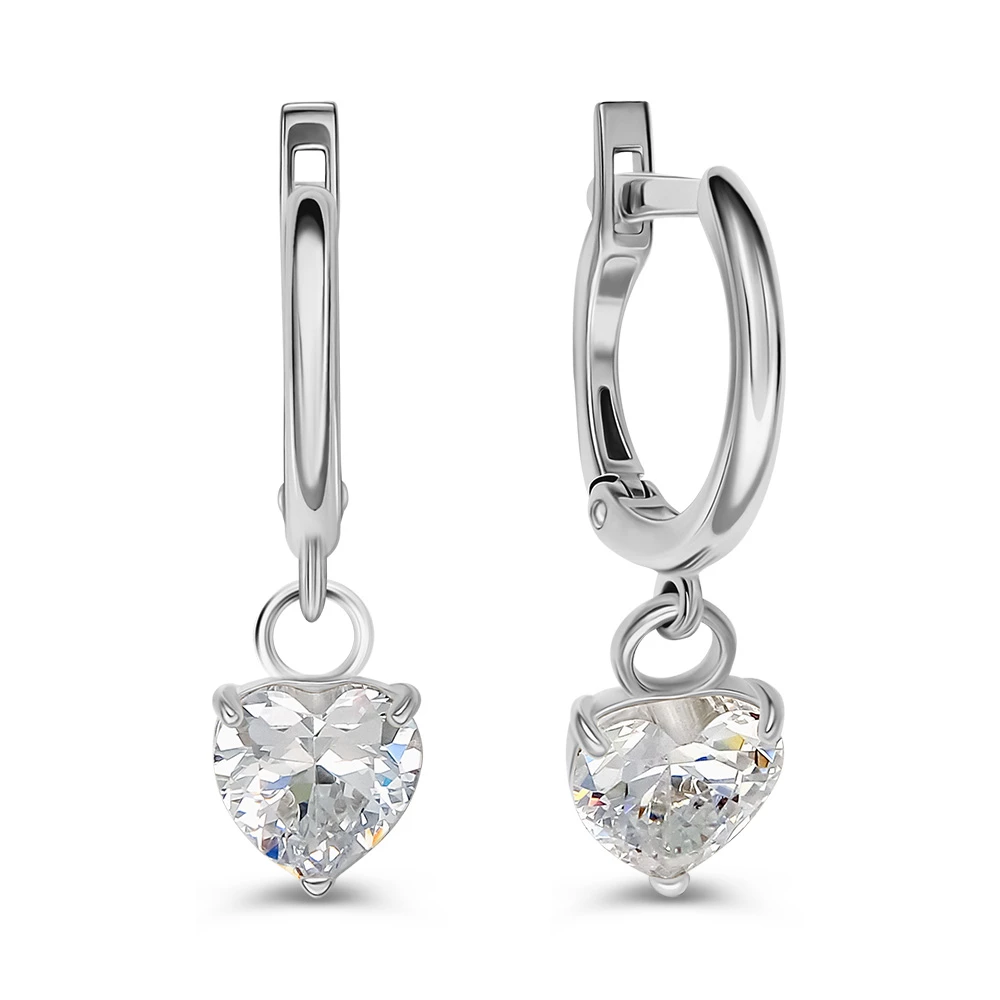 Серьги с фианитами из серебра 925 пробы 1