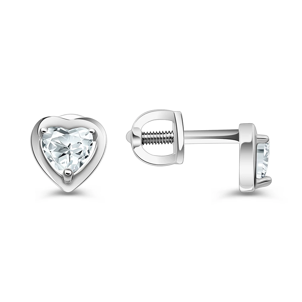 Серьги с фианитами из серебра 925 пробы