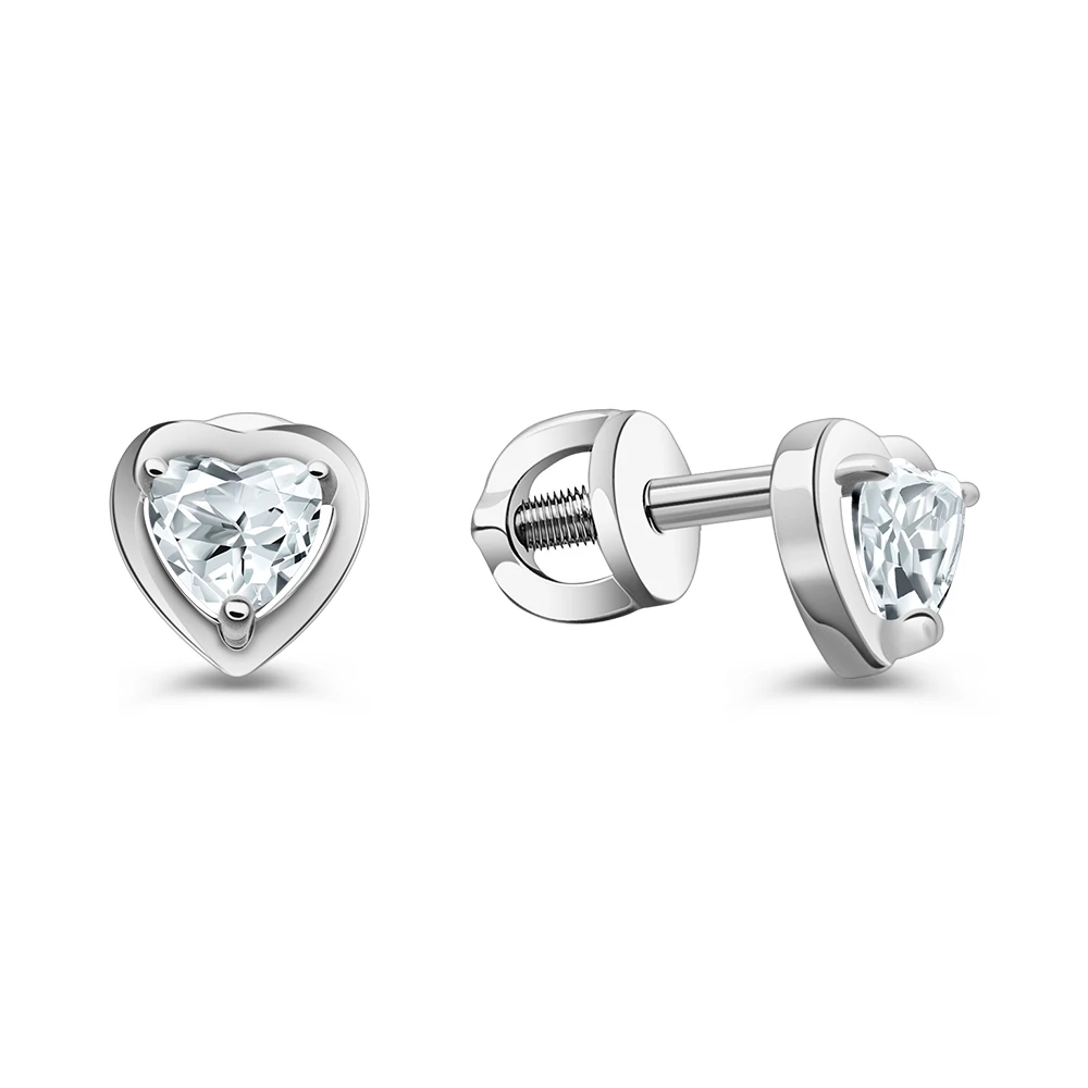 Серьги с фианитами из серебра 925 пробы