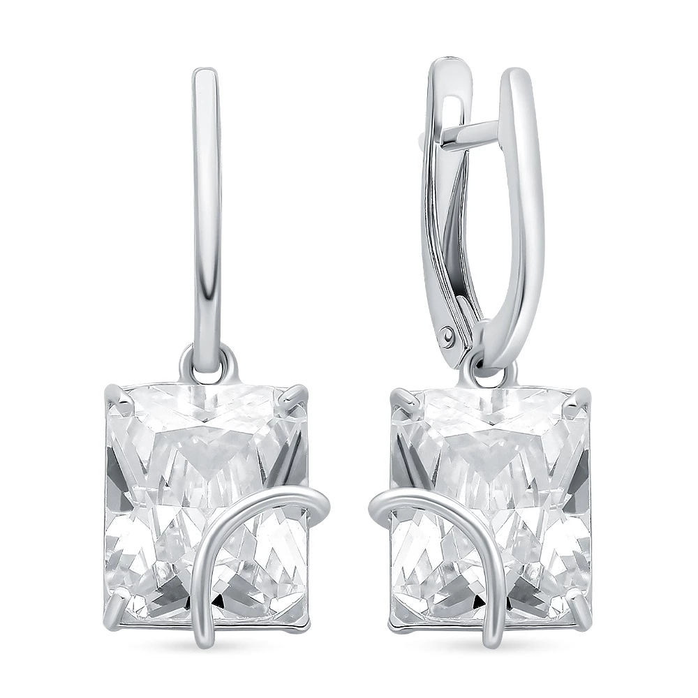 Серьги с фианитами из серебра 925 пробы 2