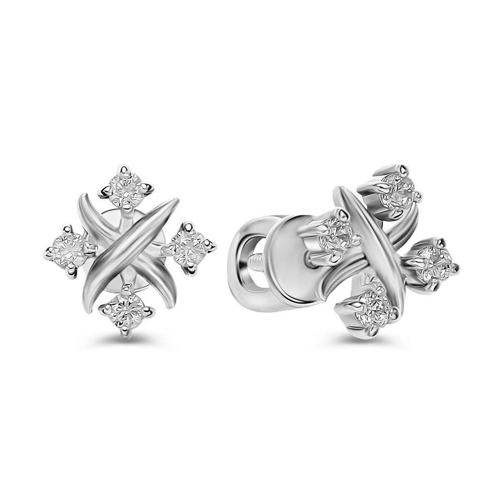 Серьги с фианитами из серебра 925 пробы 1