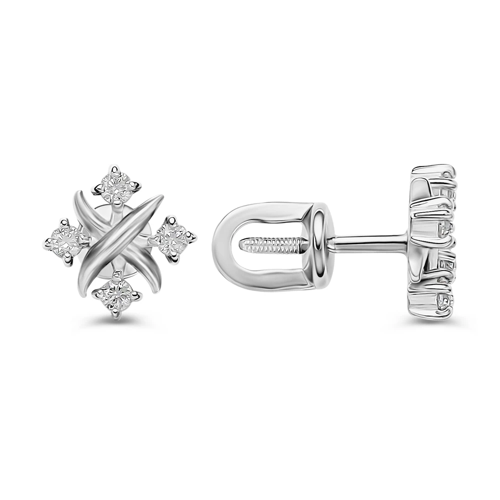 Серьги с фианитами из серебра 925 пробы 2