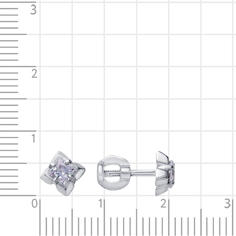 Серьги с фианитами из серебра 925 пробы