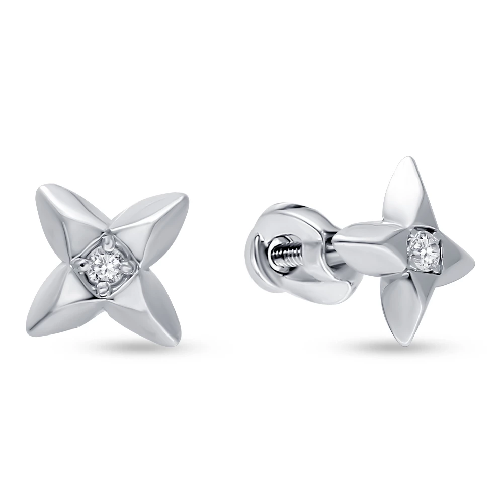 Серьги с фианитами из серебра 925 пробы 1
