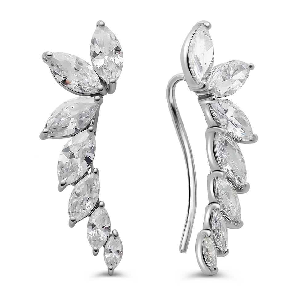 Серьги с фианитами из серебра 925 пробы 1