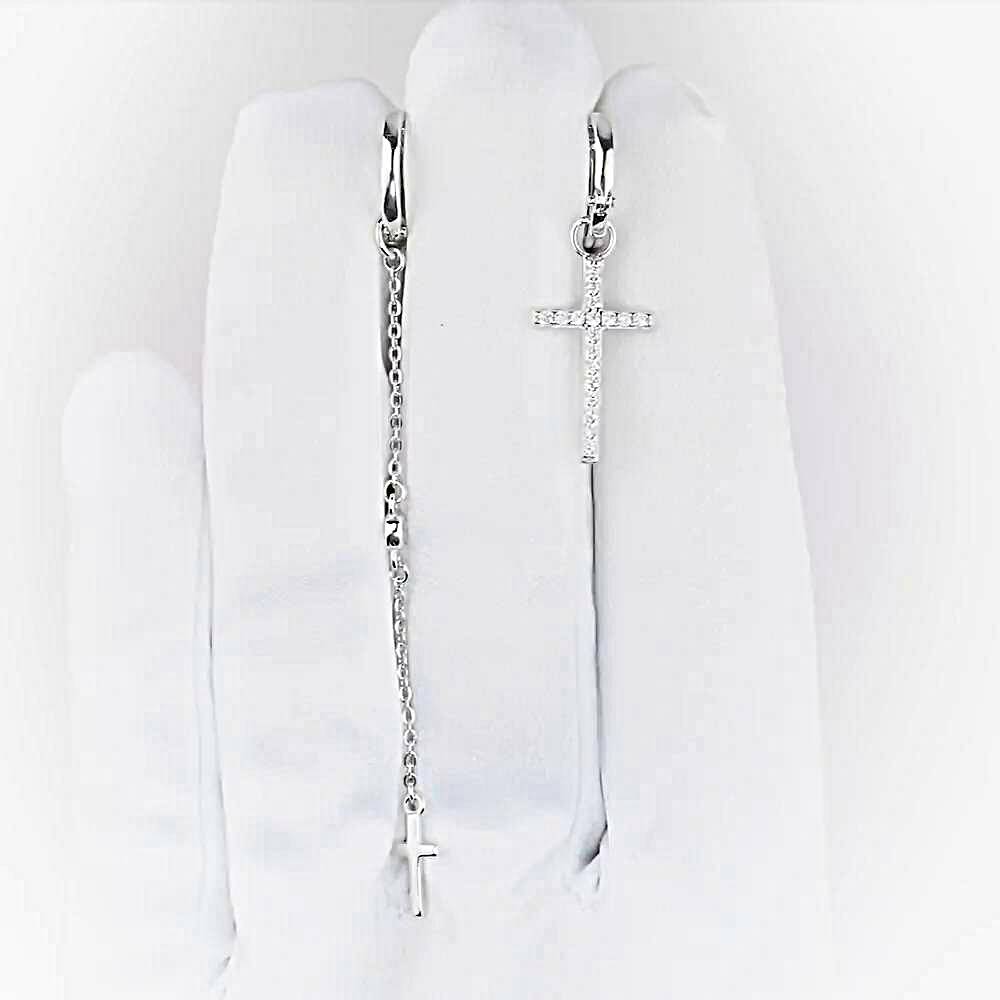 Серьги с фианитами из серебра 925 пробы 1