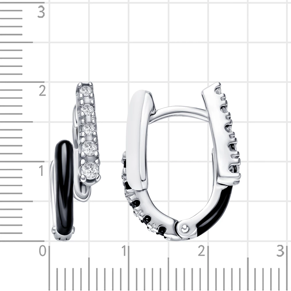 Серьги с фианитами из серебра 925 пробы