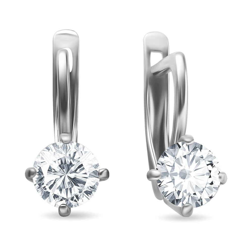 Серьги с фианитами из серебра 925 пробы 2
