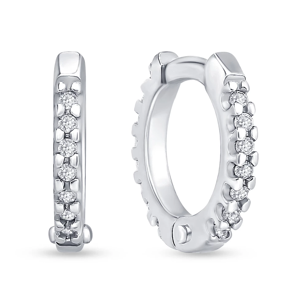 Серьги с фианитами из серебра 925 пробы