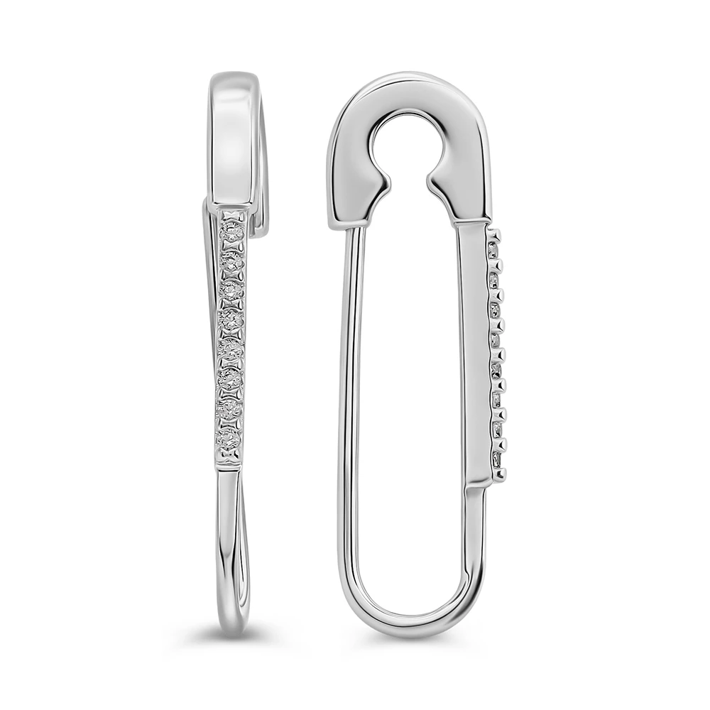 Серьги с фианитами из серебра 925 пробы 3