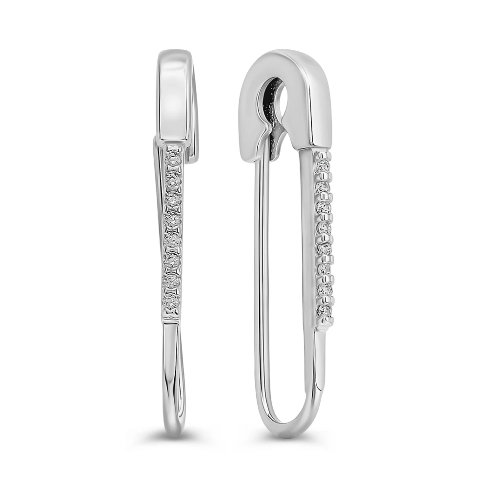 Серьги с фианитами из серебра 925 пробы 2