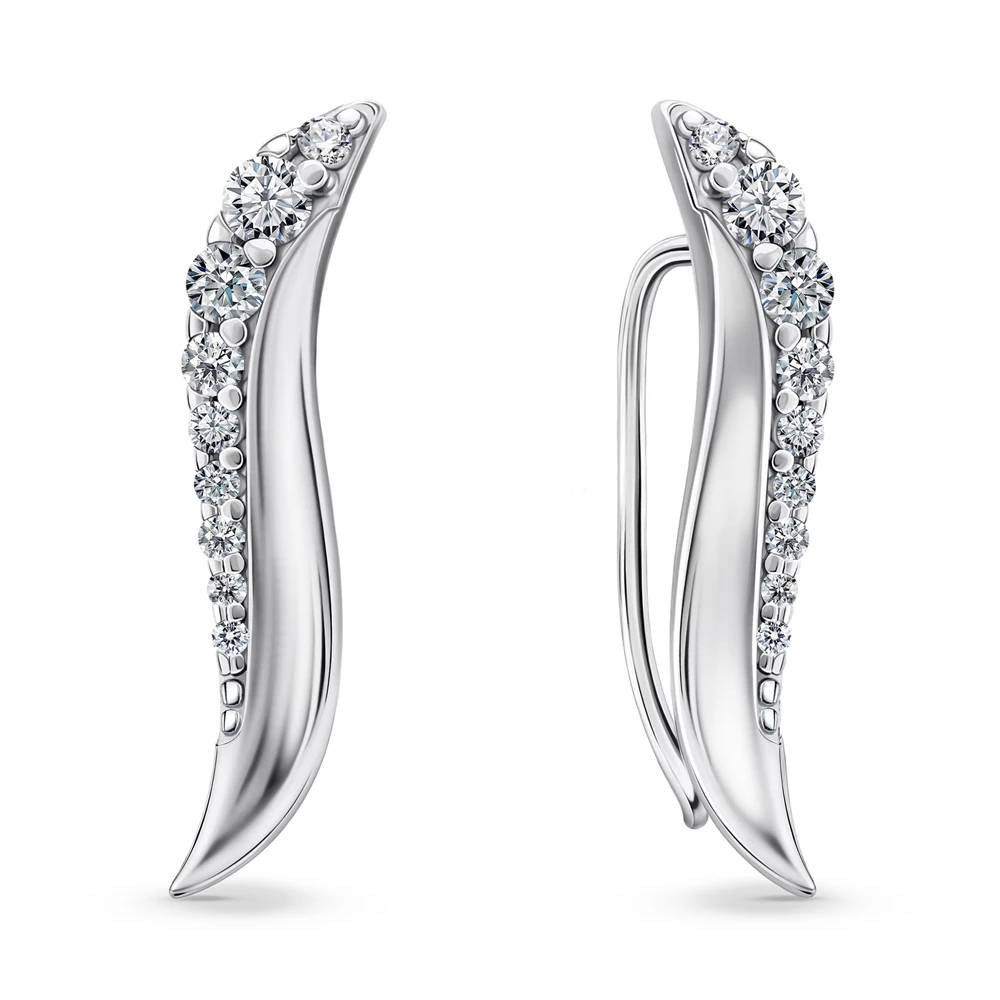 Серьги с фианитами из серебра 925 пробы 1