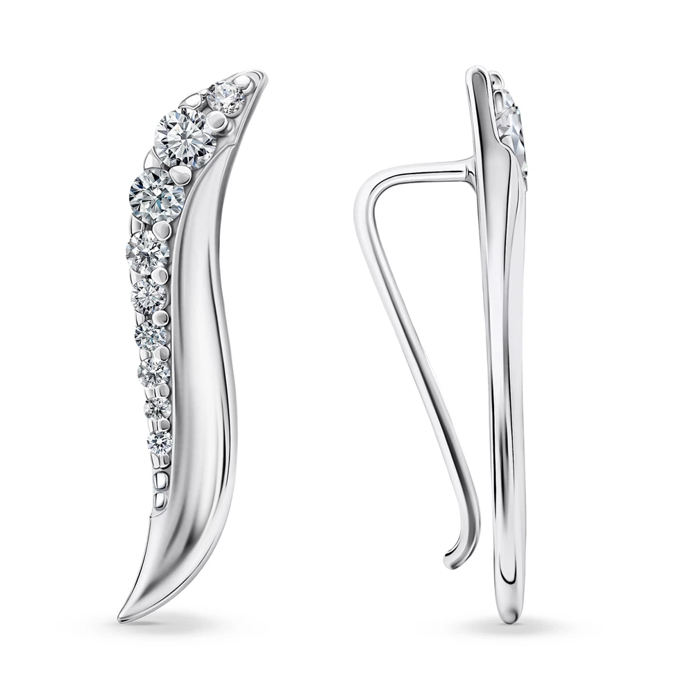 Серьги с фианитами из серебра 925 пробы 2