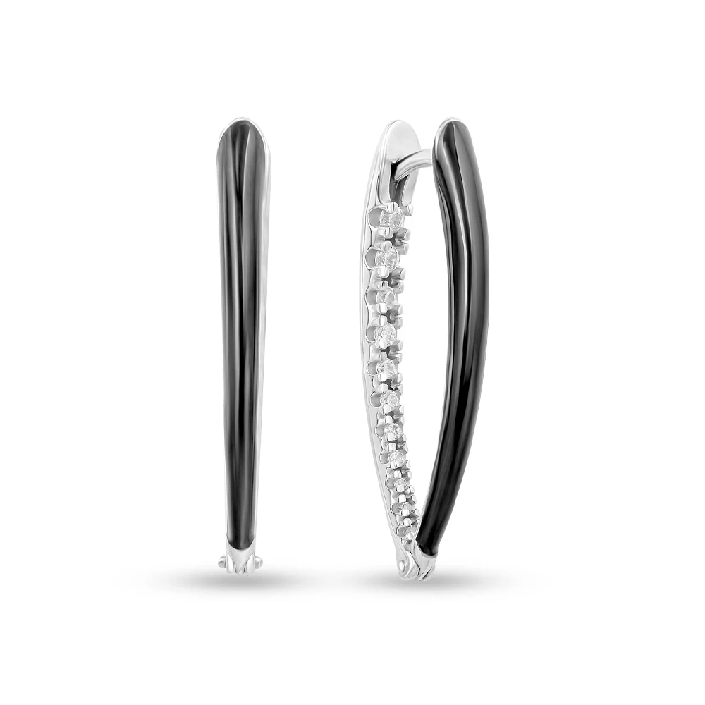 Серьги с фианитами из серебра 925 пробы