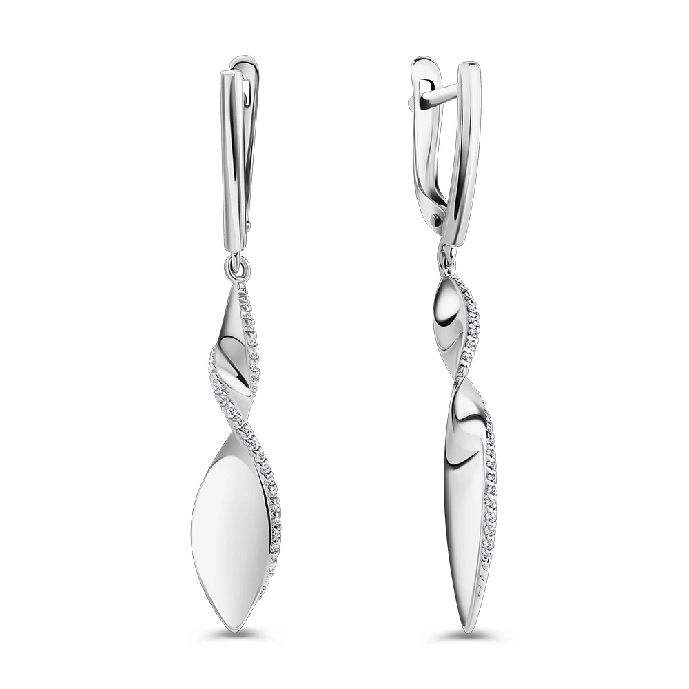 Серьги с фианитами из серебра 925 пробы 1