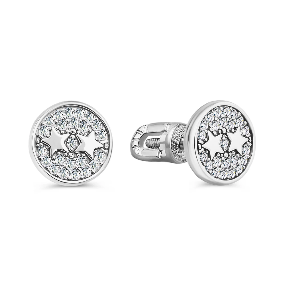 Серьги с фианитами из серебра 925 пробы 2