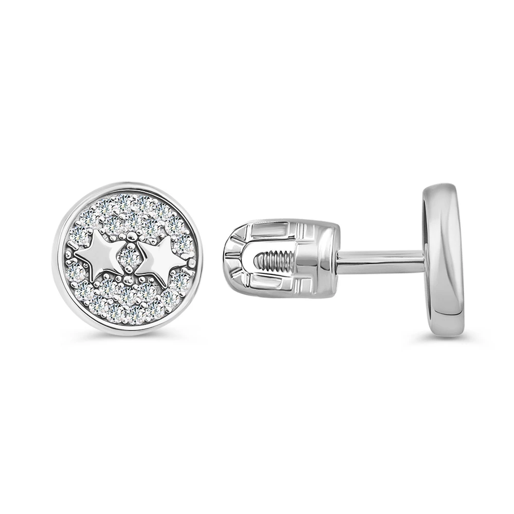 Серьги с фианитами из серебра 925 пробы 3