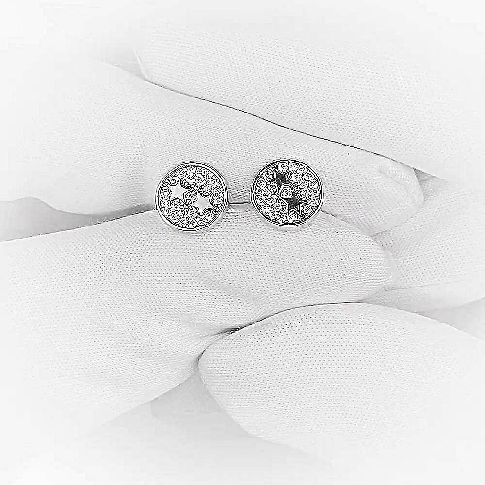 Серьги с фианитами из серебра 925 пробы 1