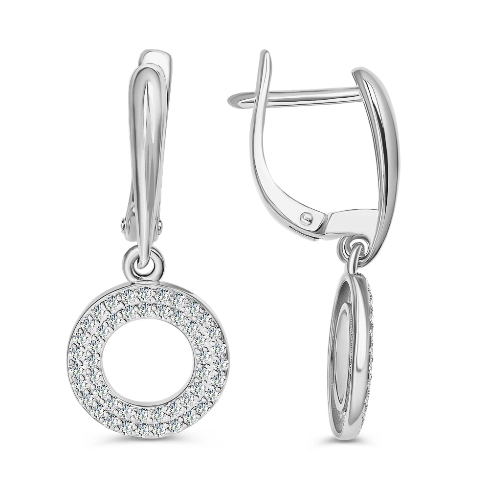 Серьги с фианитами из серебра 925 пробы 3
