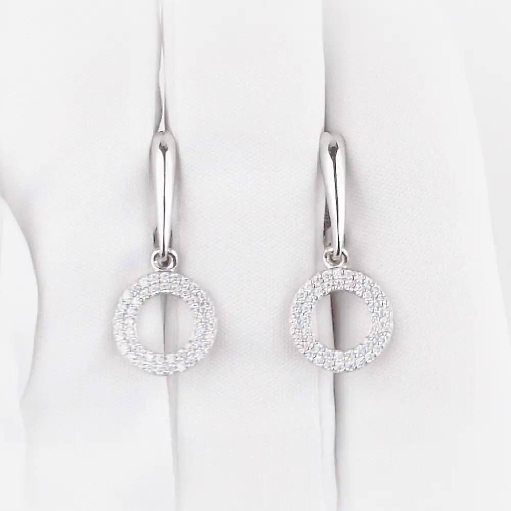 Серьги с фианитами из серебра 925 пробы 1