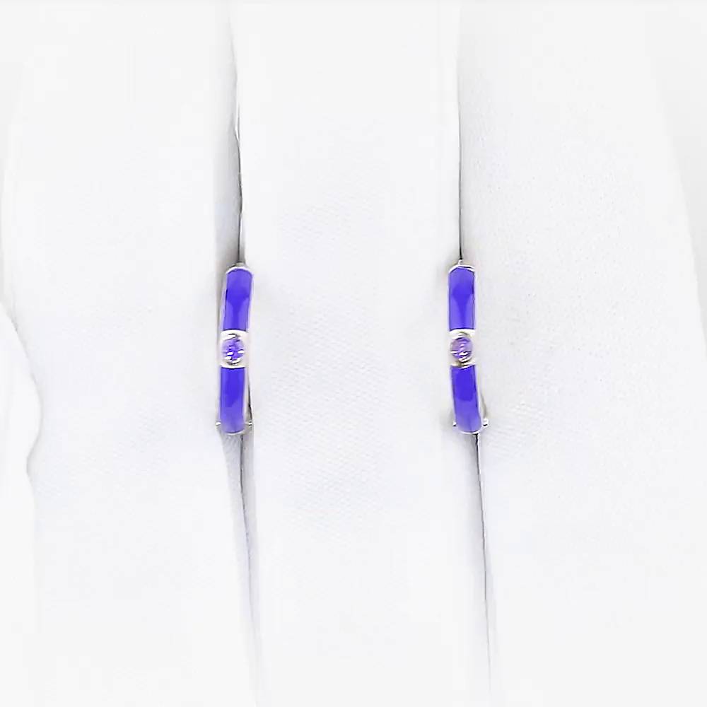 Серьги с фианитами из серебра 925 пробы 1
