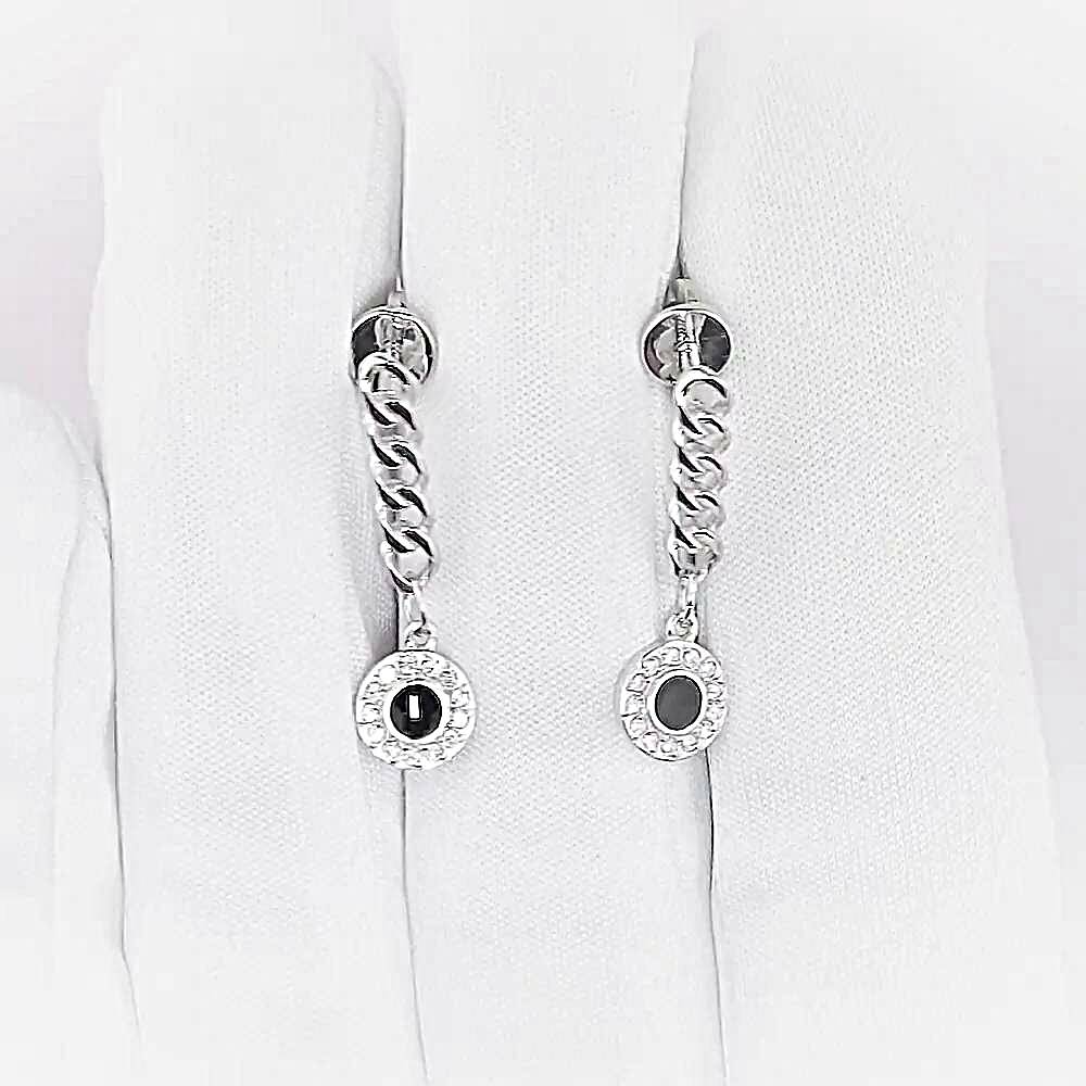 Серьги с фианитами из серебра 925 пробы 1