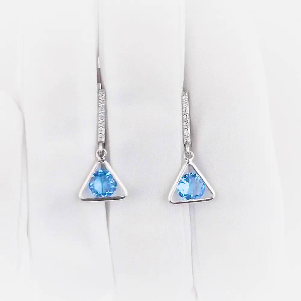 Серьги с фианитами из серебра 925 пробы 1