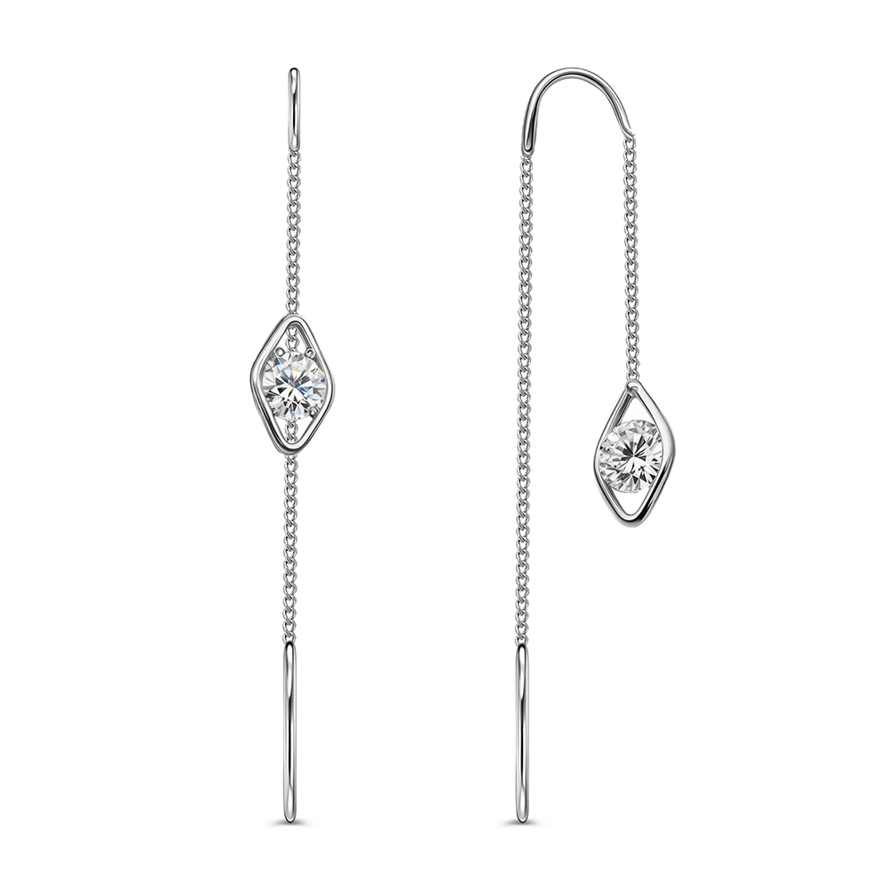 Серьги с фианитами из серебра 925 пробы 3