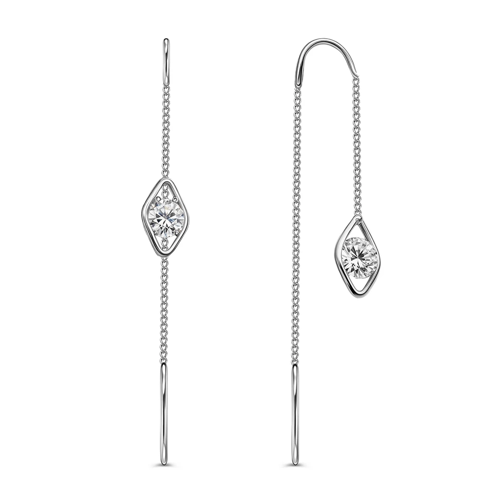 Серьги с фианитами из серебра 925 пробы 2
