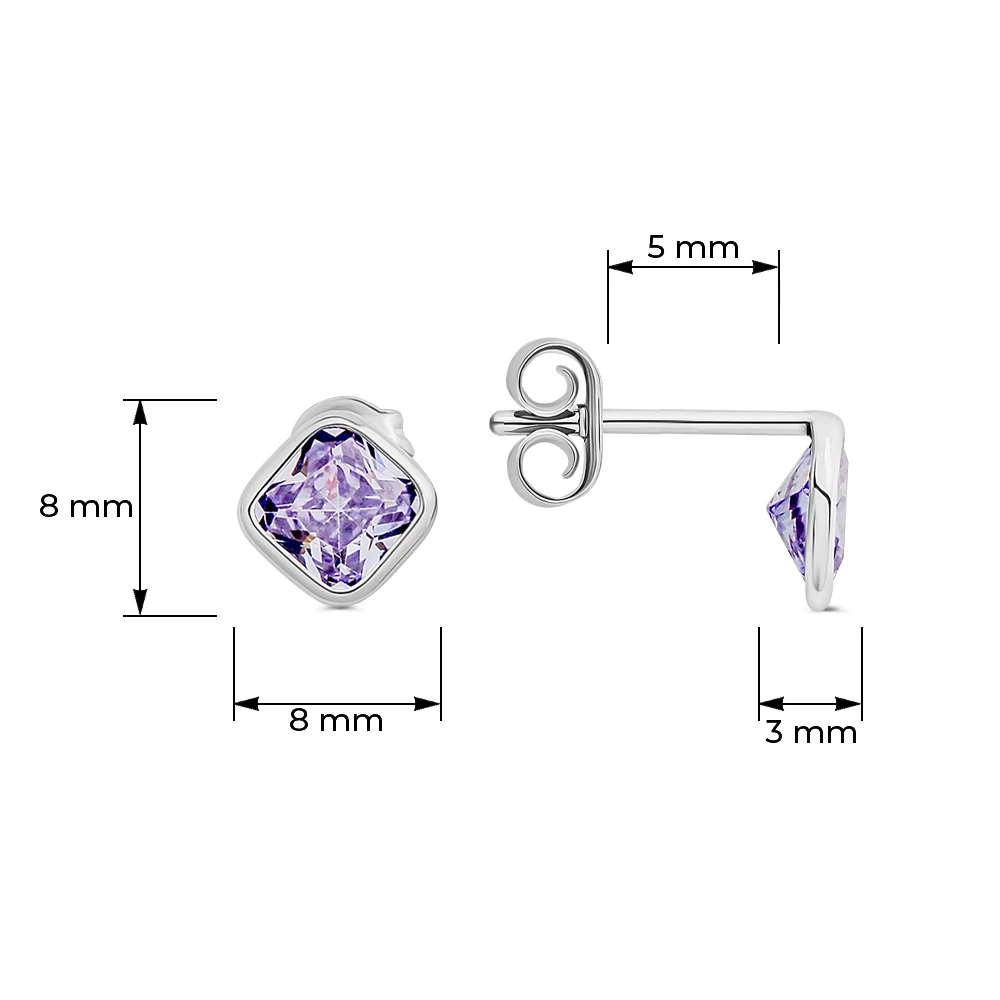 Серьги с фианитами из серебра 925 пробы 3