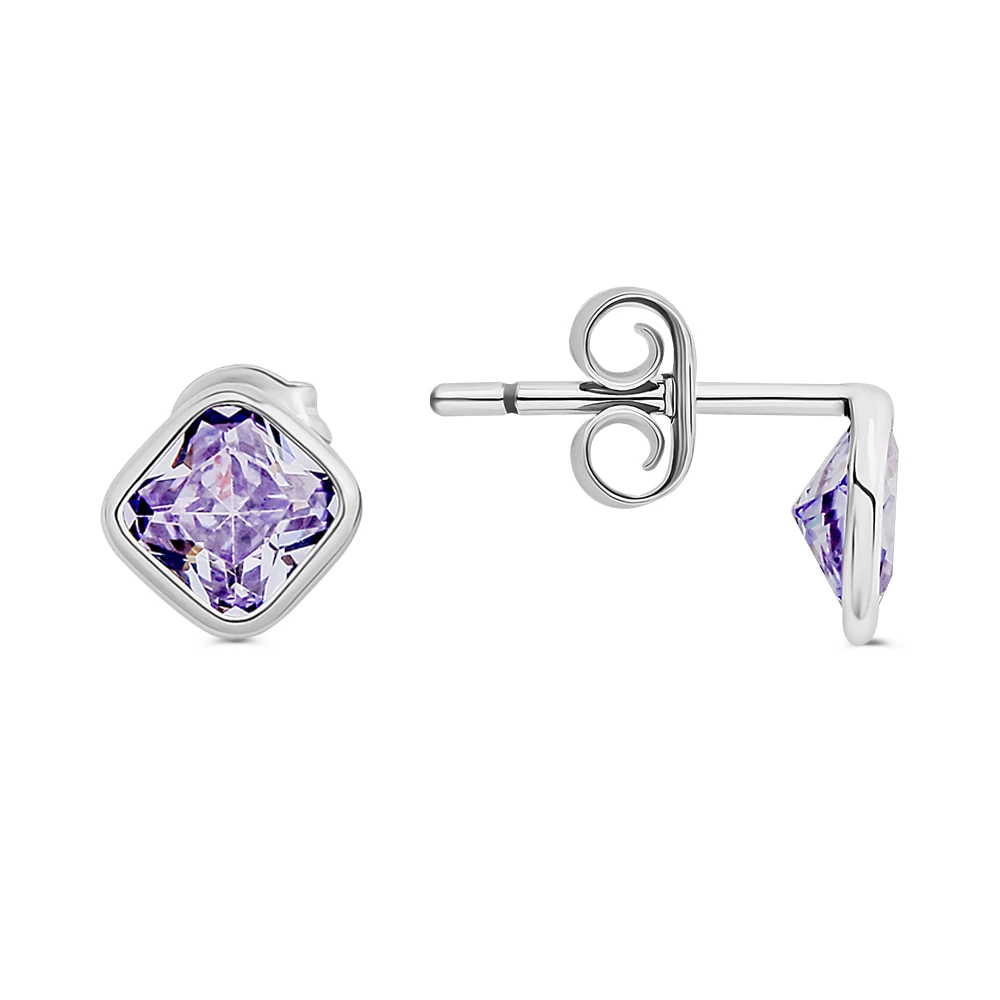 Серьги с фианитами из серебра 925 пробы 2